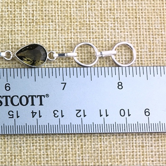 New Sim Smokey Quartz Crystal Silver Overlay Bracelet Toggles 7.5 , 8 - Picture 7 of 8